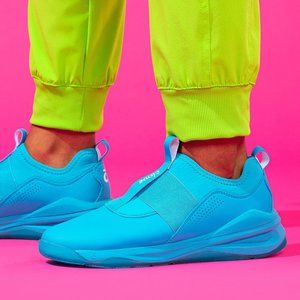 Clove shoes slip on nursing neon blue size 5.5